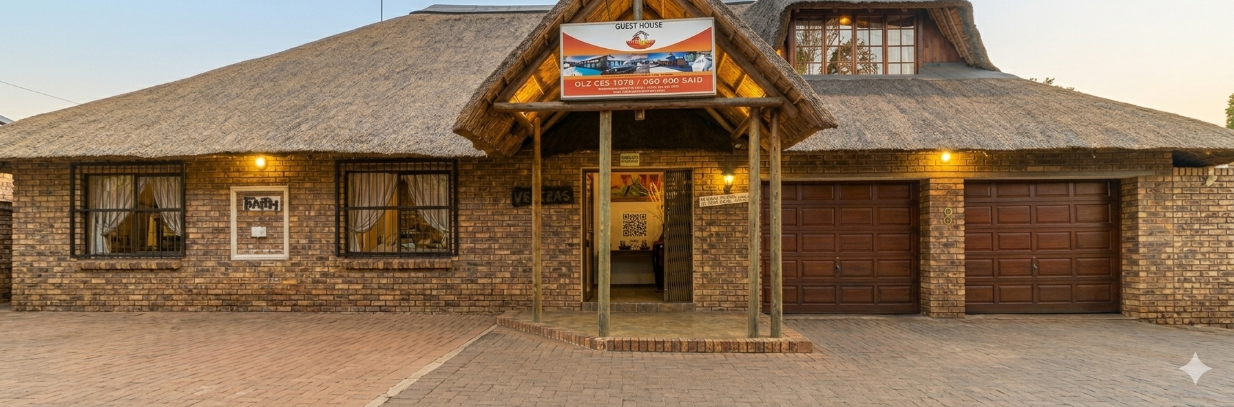 Thatch Haven Guesthouse garden and thatch buildings in Eldoraigne, Centurion